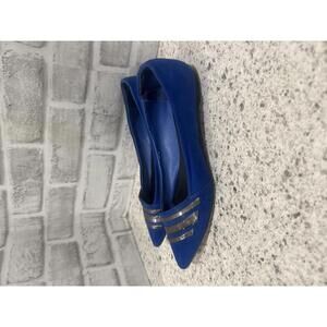 ALDO Baldon Royal Blue Pointed Toe Flats with Silver Accents